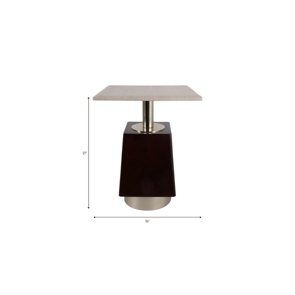 Mesa Auxiliar de Madera y Mármol Navine