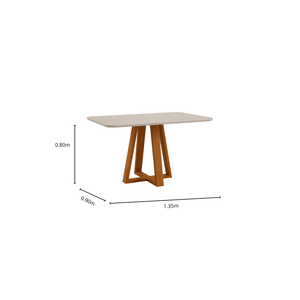 Mesa Lectus 1.35X0.90 (con Vidrio)