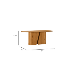 Mesa Yasmin 2.00X1.00 (con Vidrio)