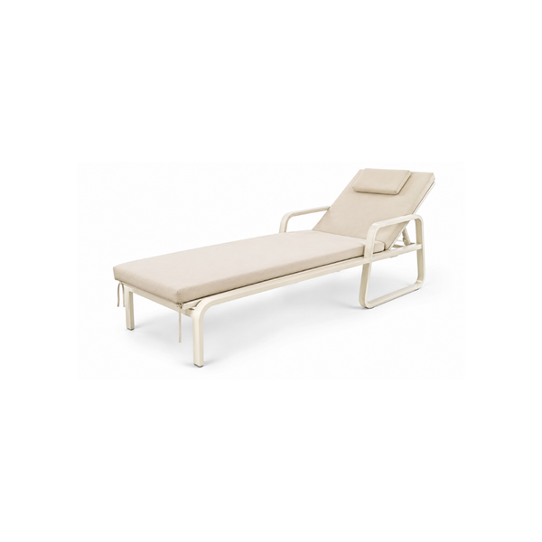 Sun Lounger With Cushion (Beige)
