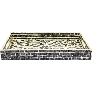 Bandeja rectangular Capiz negra