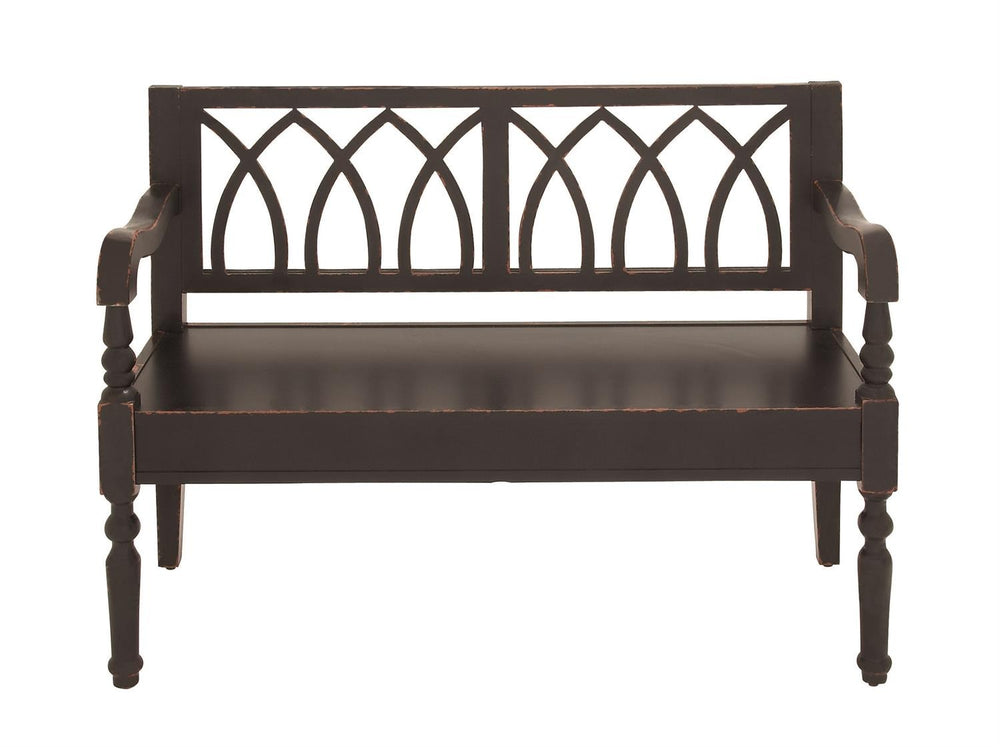 Banco de madera negra