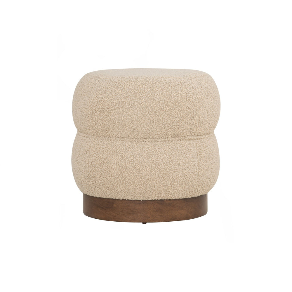 ottoman Lexis tapizado en tela Teddy Brown Beige