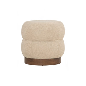 ottoman Lexis tapizado en tela Teddy Brown Beige