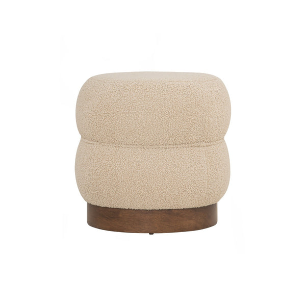 ottoman Lexis tapizado en tela Teddy Brown Beige