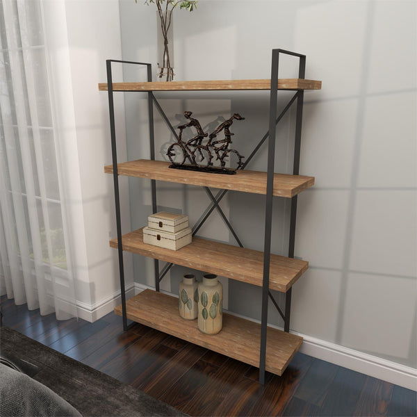 Estantería de madera marrón de 4 baldas
