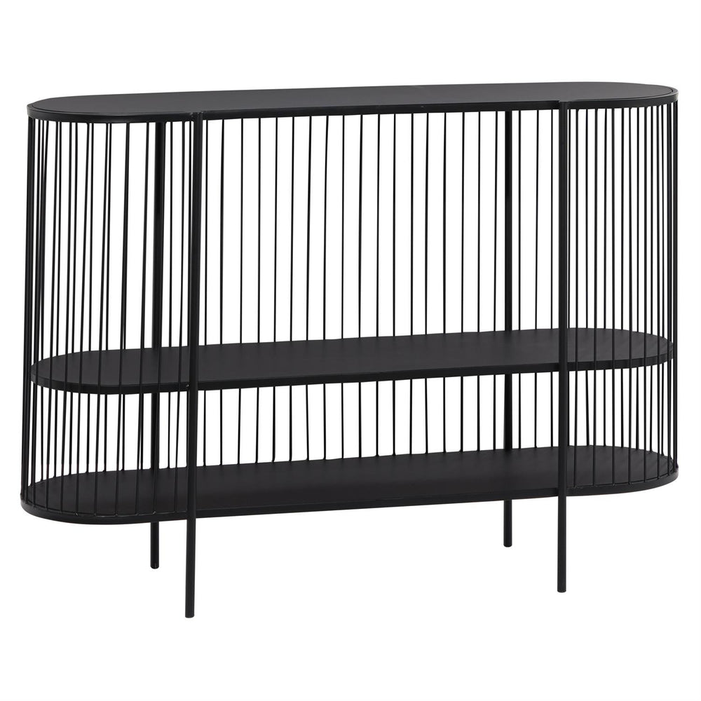 Consola Ovalada de Metal Negro