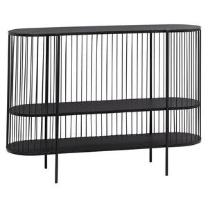 Consola Ovalada de Metal Negro
