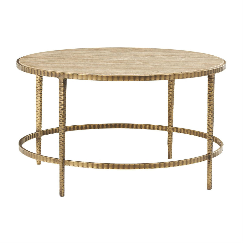 Mesa de Centro Redonda de Mármol Beige