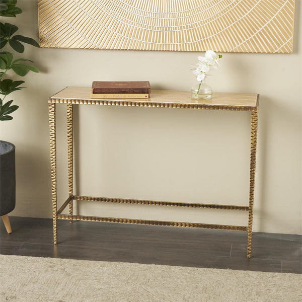 Mesa consola rectangular mármol beige