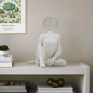 Estatua Aoraki de 14" con esfera de cristal