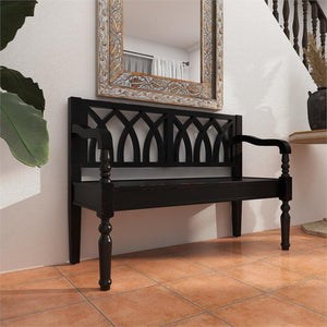 Banco de madera negra