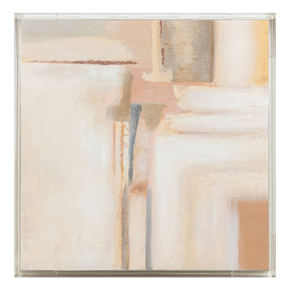Cuadro de pared Enfield pintada a mano con marco acrílico (40″ × 40″)