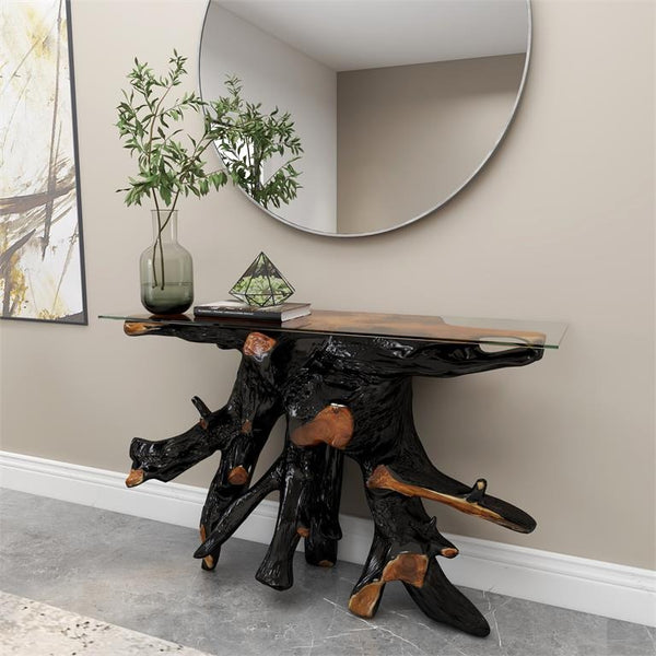 Mesa Consola Artesanal de Teca