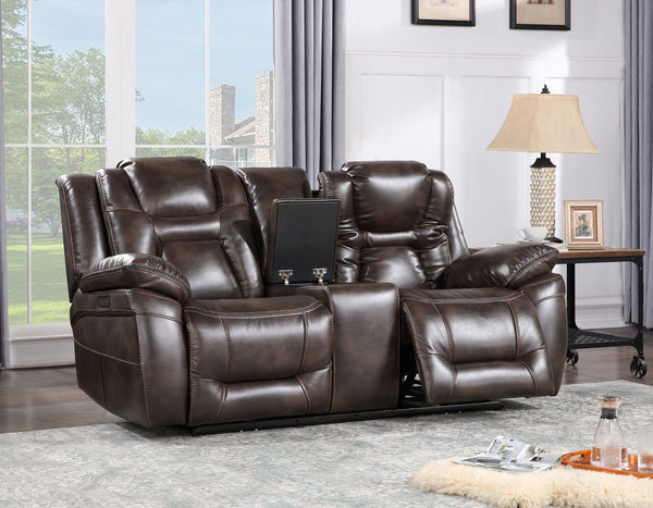 Loveseat Reclinable Dual Power Optimus con Consola
