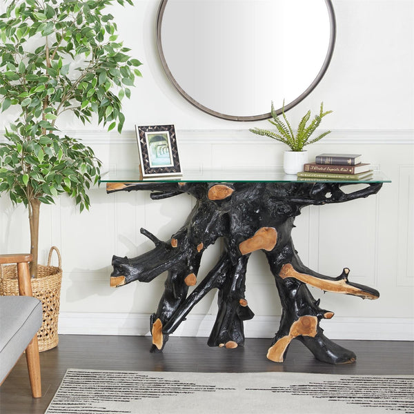 Mesa Consola Artesanal de Teca