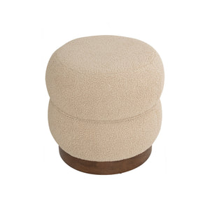 ottoman Lexis tapizado en tela Teddy Brown Beige