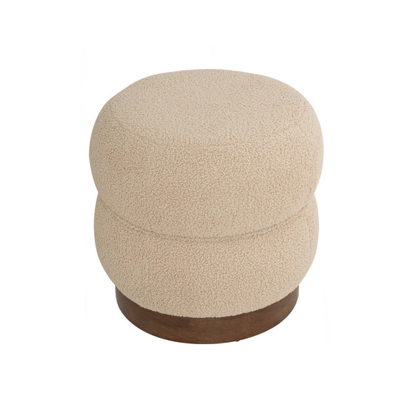 ottoman Lexis tapizado en tela Teddy Brown Beige