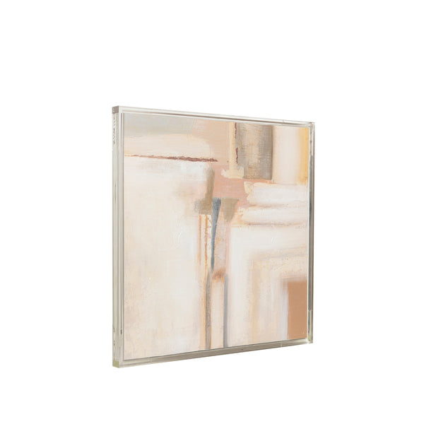 Cuadro de pared Enfield pintada a mano con marco acrílico (40″ × 40″)