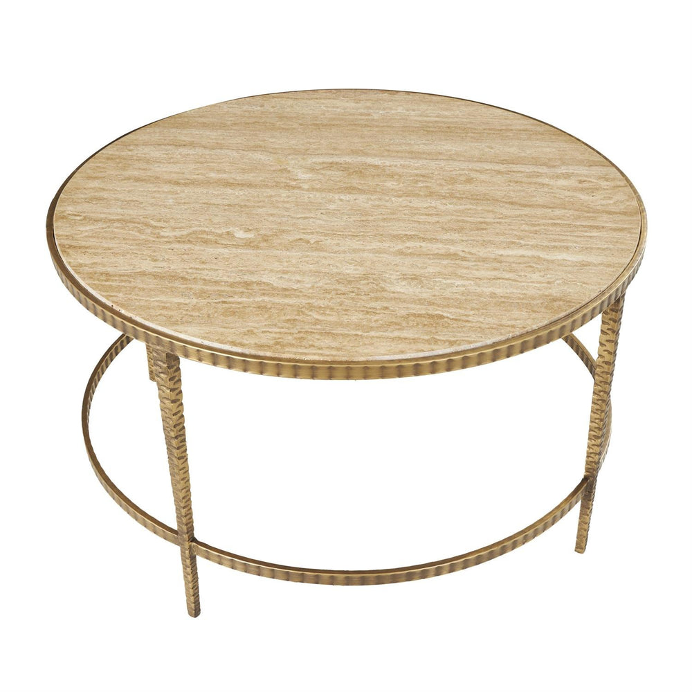 Mesa de Centro Redonda de Mármol Beige