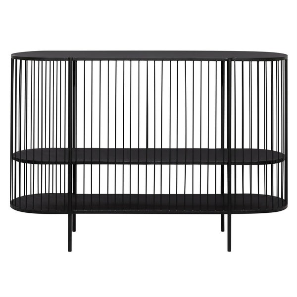 Consola Ovalada de Metal Negro