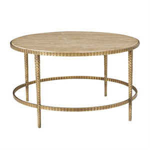 Mesa de Centro Redonda de Mármol Beige