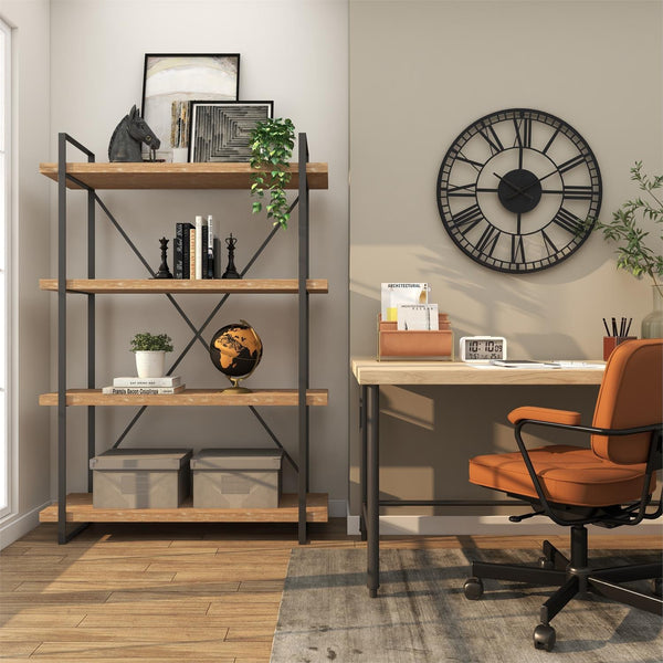 Estantería de madera marrón de 4 baldas