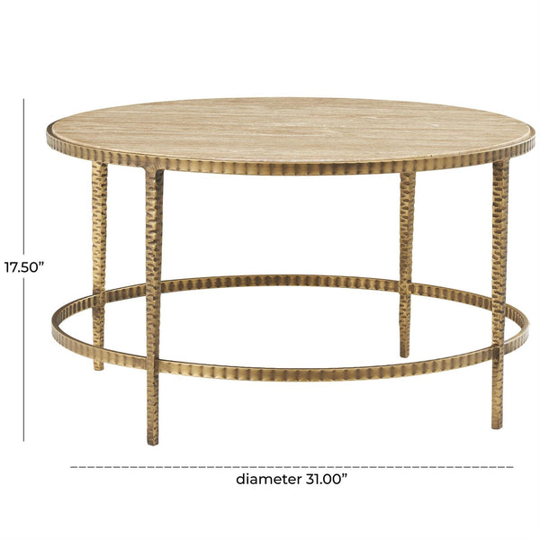 Mesa de Centro Redonda de Mármol Beige