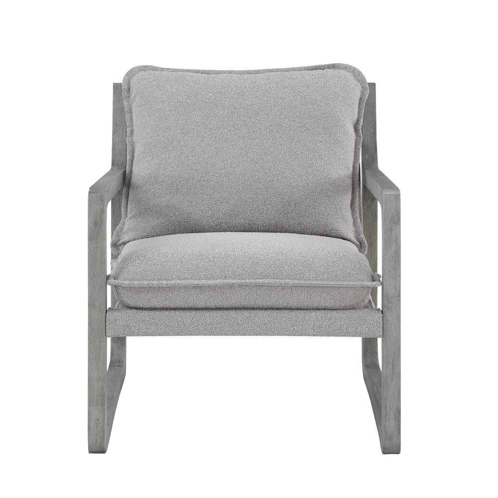 Silla decorativa tapizada Kai, gris