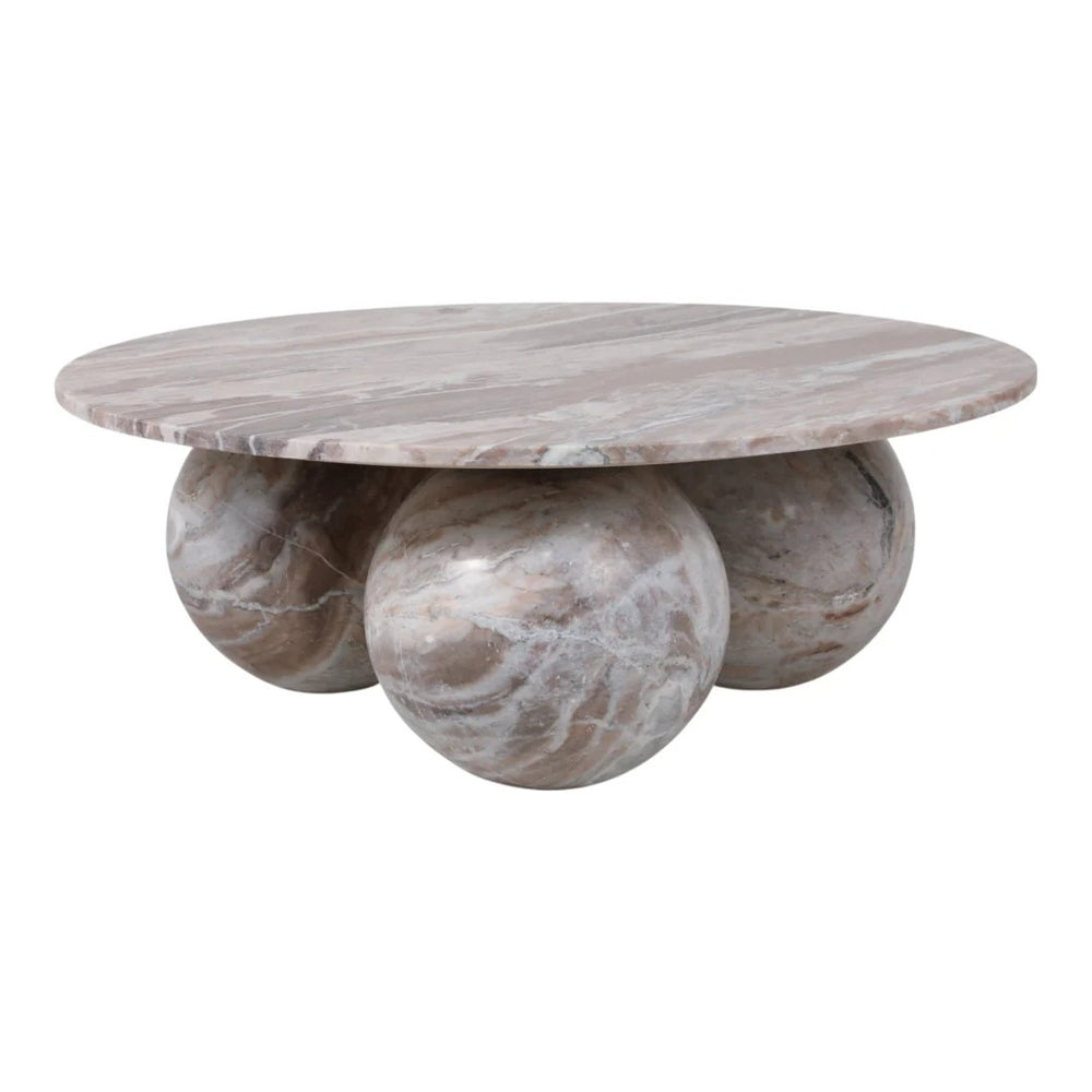 Mesa de centro esférica de mármol Laszlo de 40"