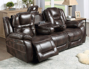 Sofá Reclinable de 3 asientos Oportuna Dual-Power con Consola Abatible