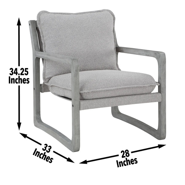 Silla decorativa tapizada Kai, gris