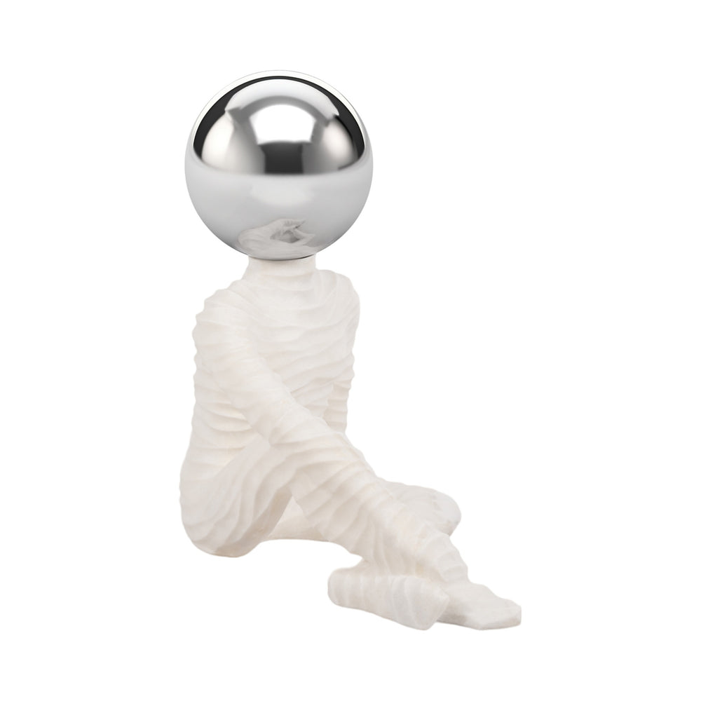 Figura de hombre sentado de resina de cuarzo