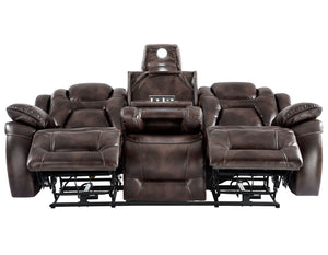 Sofá Reclinable de 3 asientos Oportuna Dual-Power con Consola Abatible