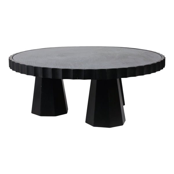 Mesa de centro Luzia de 43″ de mármol y madera metalizada