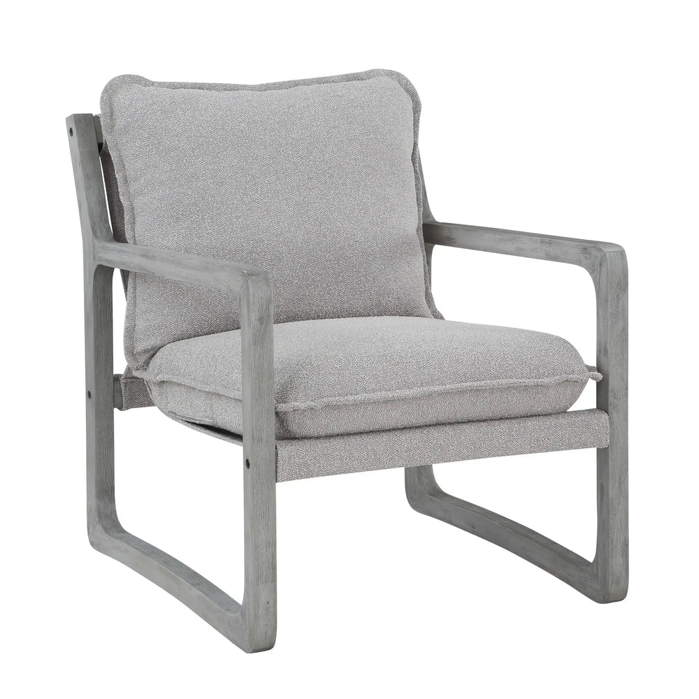 Silla decorativa tapizada Kai, gris