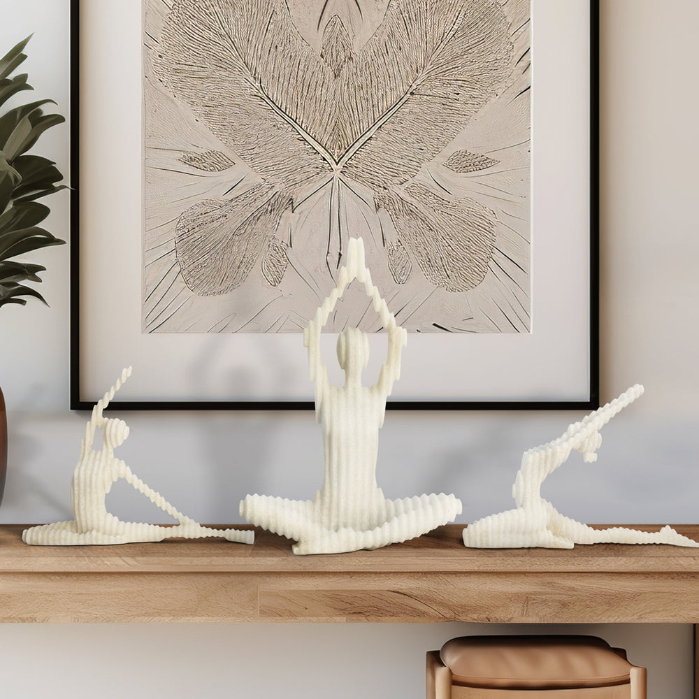 Estatua de yoga Ketsora, color blanco 19"