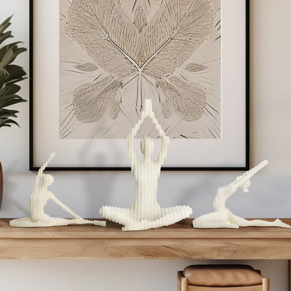 Estatua de yoga Ketsora, color blanco 19"
