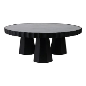 Mesa de centro Luzia de 43″ de mármol y madera metalizada