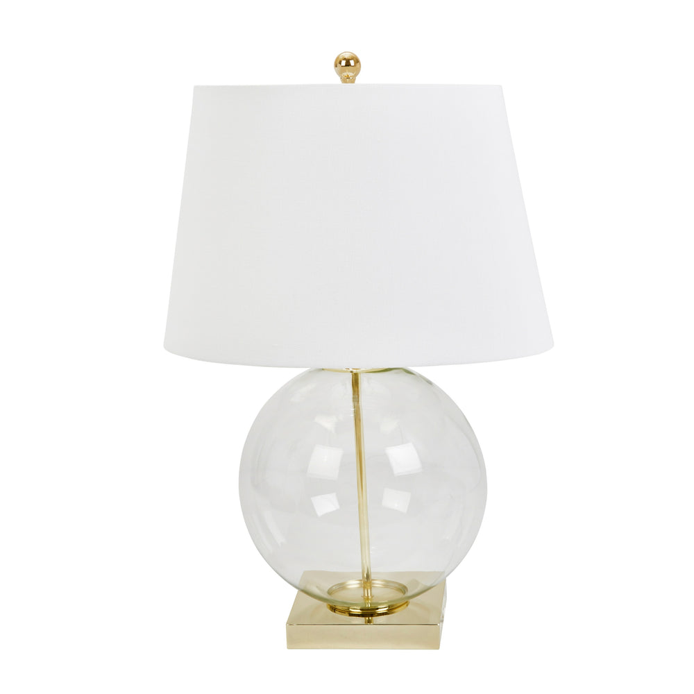 Lámpara de Mesa con Base de Cristal Transparente