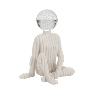 Estatua Aoraki de 14" con esfera de cristal