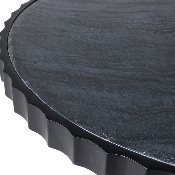 Mesa de centro Luzia de 43″ de mármol y madera metalizada