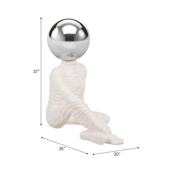 Figura de hombre sentado de resina de cuarzo