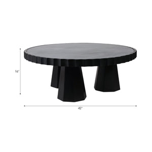 Mesa de centro Luzia de 43″ de mármol y madera metalizada