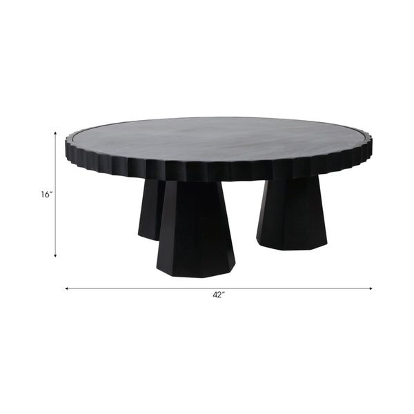 Mesa de centro Luzia de 43″ de mármol y madera metalizada