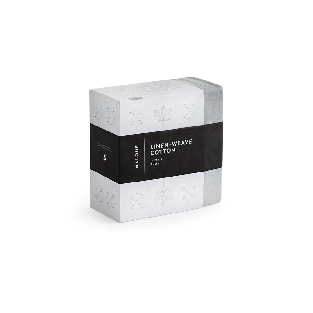Juego de sábanas de Lino tejido, Queen, Gris