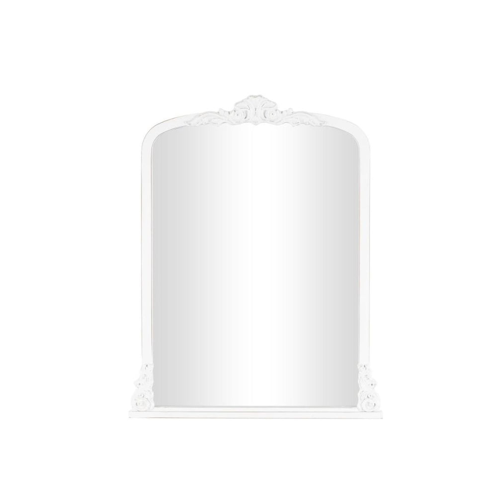 Espejo de pared arqueado de madera blanca