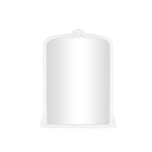 Espejo de pared arqueado de madera blanca