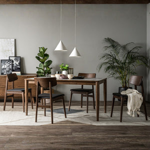 Juego de comedor Breda 135 × 80 cm con 6 sillas Tacy