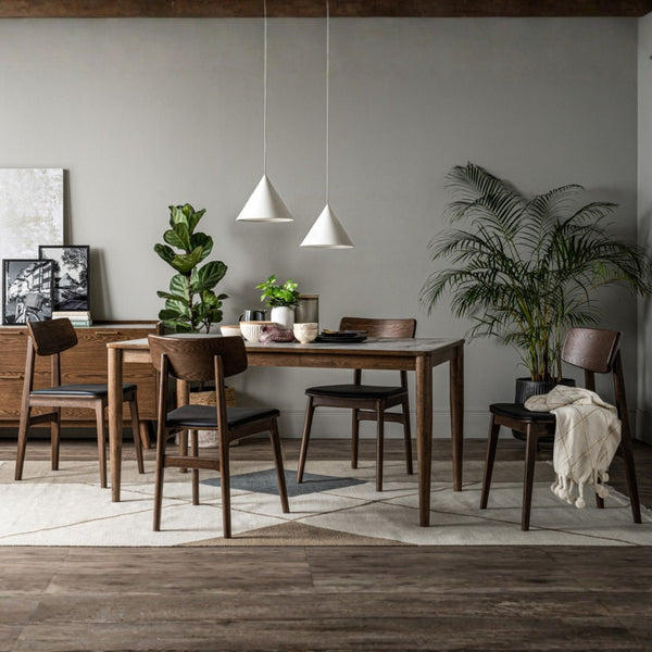 Juego de comedor Breda 135 × 80 cm con 6 sillas Tacy